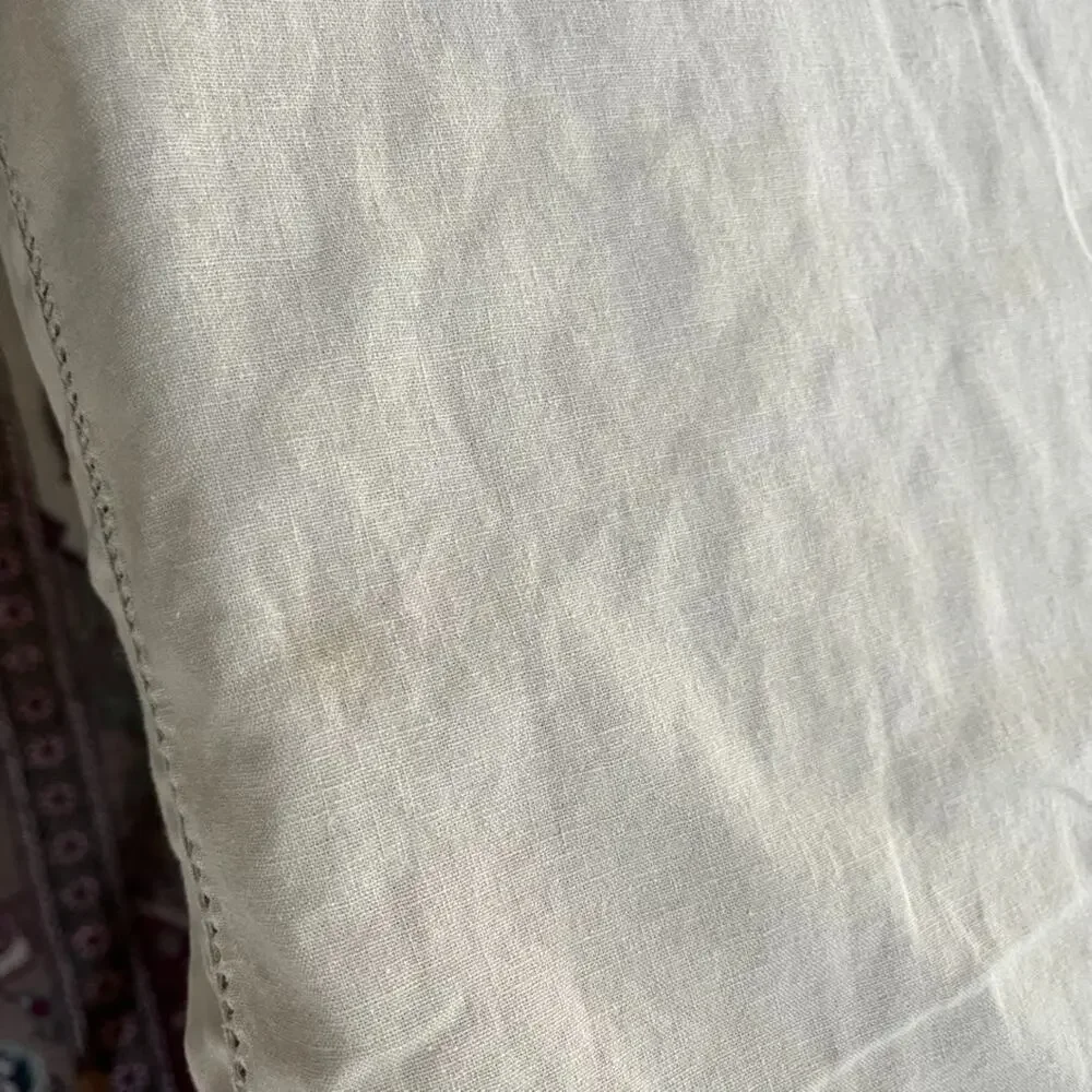 Tan Linen Cotton Blend Tablecloth 47